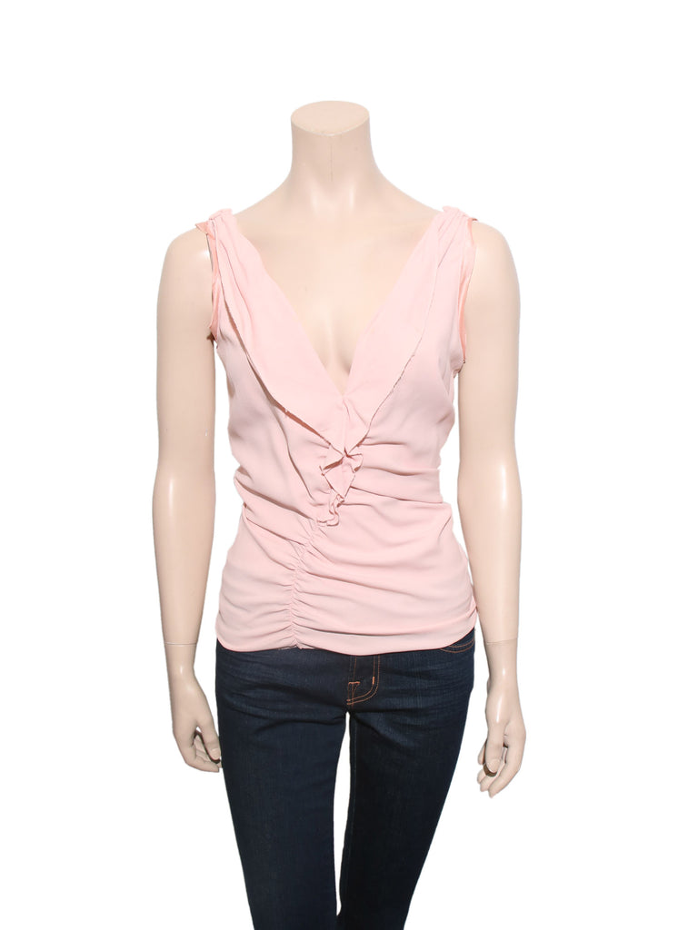 ruched sleeveless top