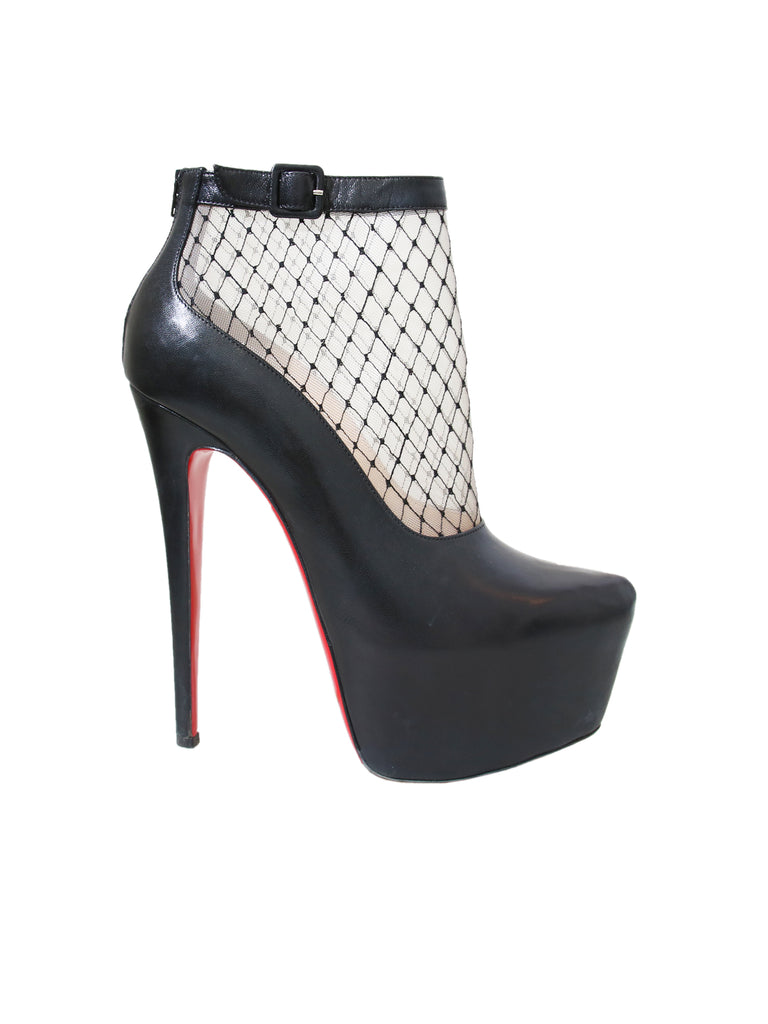 christian louboutin mesh booties