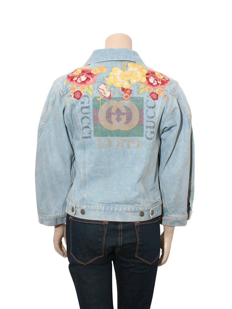 Floral Embroidered Denim Jacket 