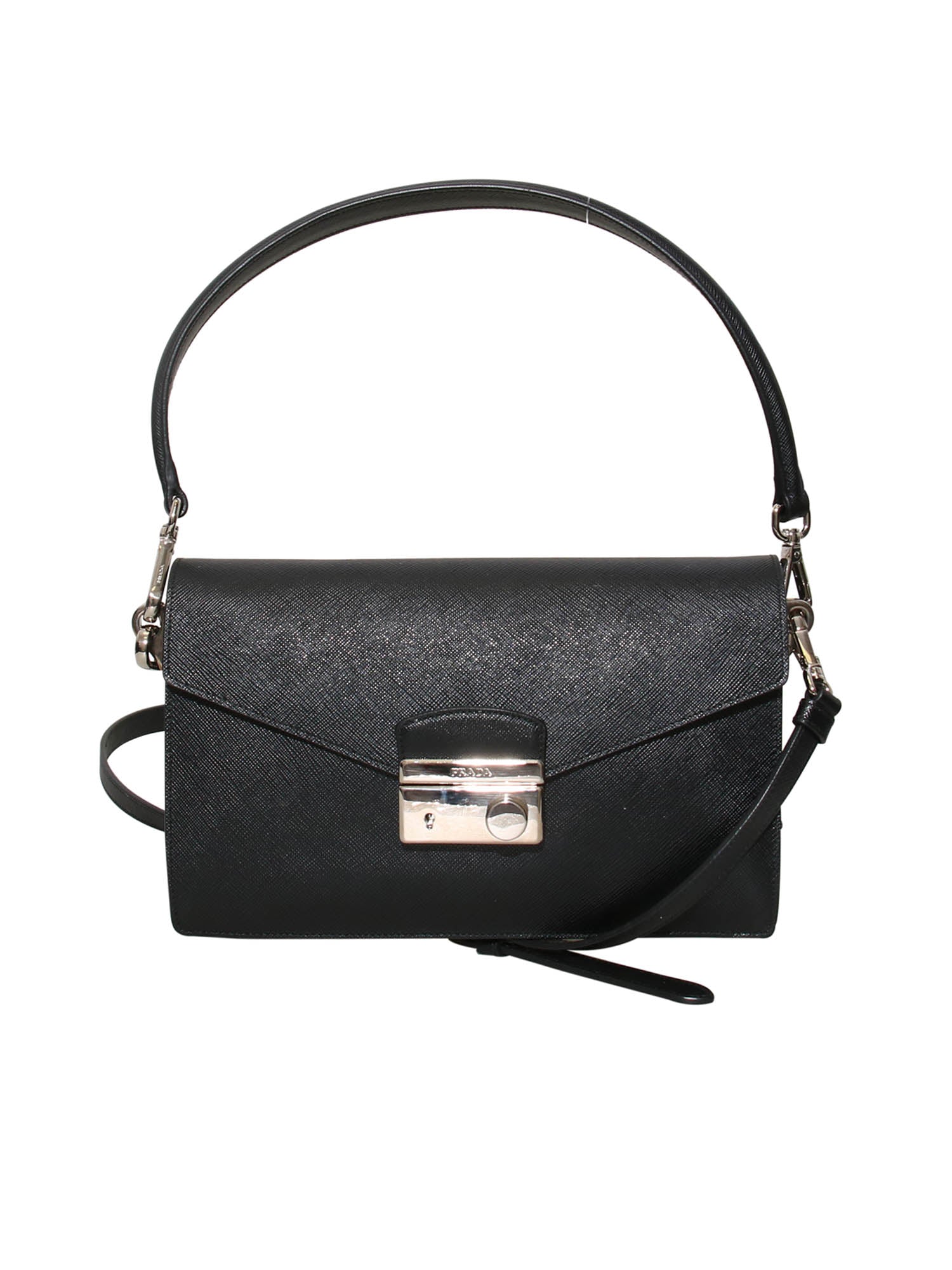 Prada Black Saffiano Crossbody Bag Leather Pony-style calfskin ref.805045 -  Joli Closet