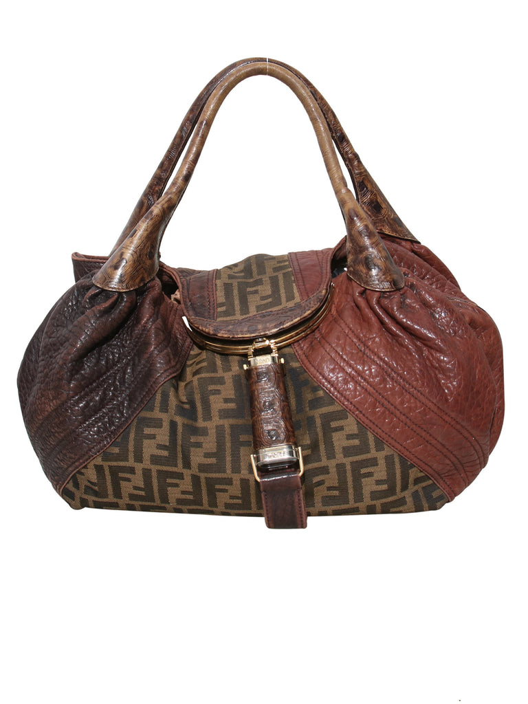 Pre-owned Fendi Vintage Leather-Trimmed 