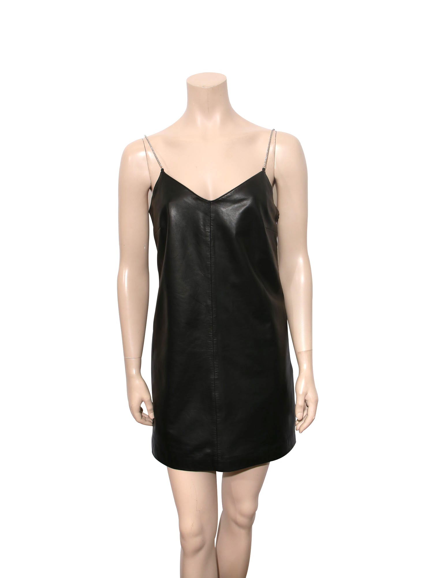 Lamarque Chanel Chain Strap Leather Slip Dress – Sabrina's Closet
