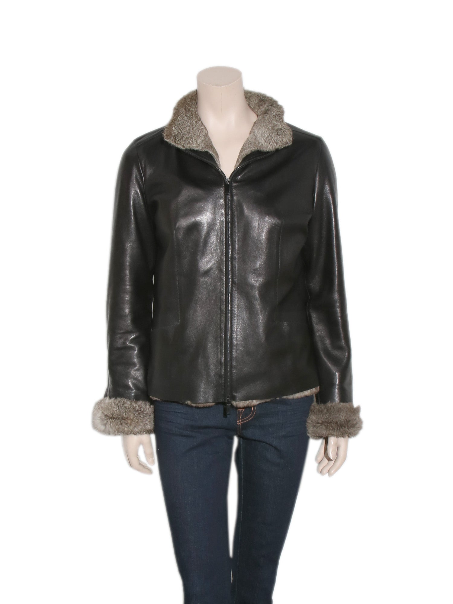 Pre-owned Gucci Leather and Fur Jacket – Sabrina's Closet