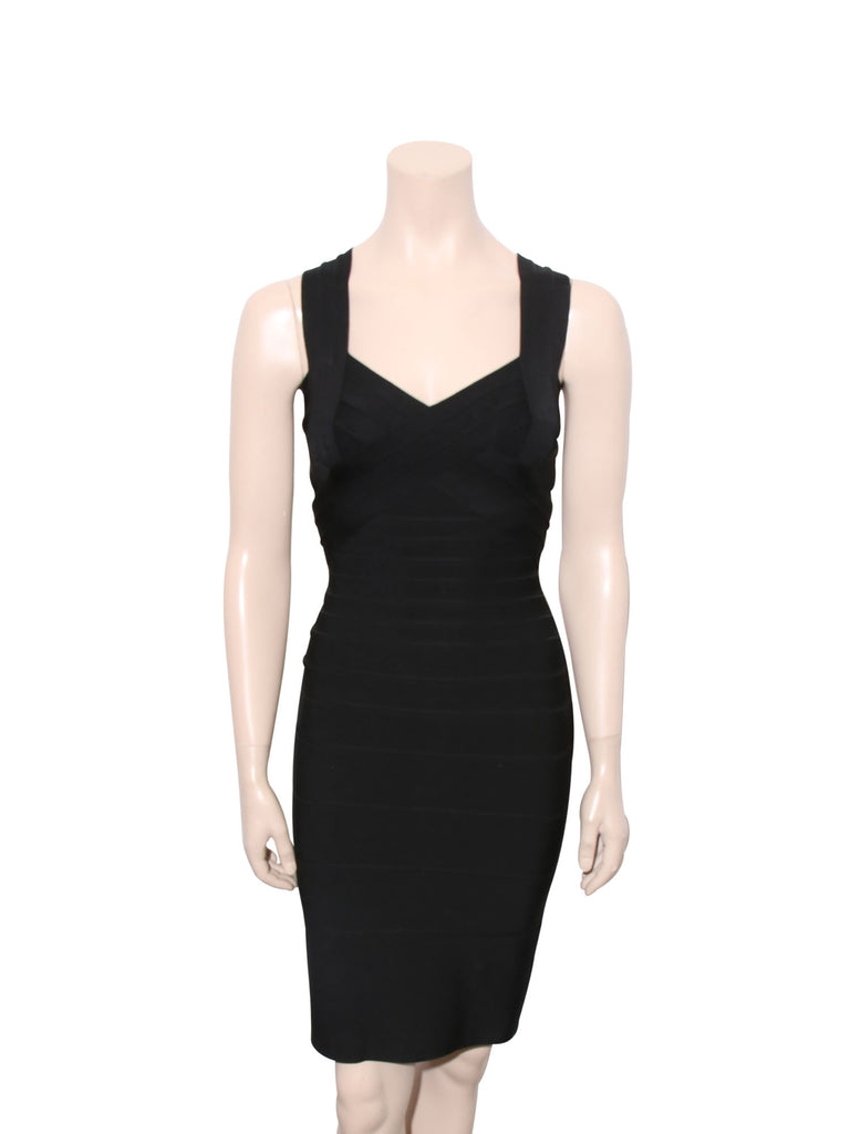 herve leger black bandage dress