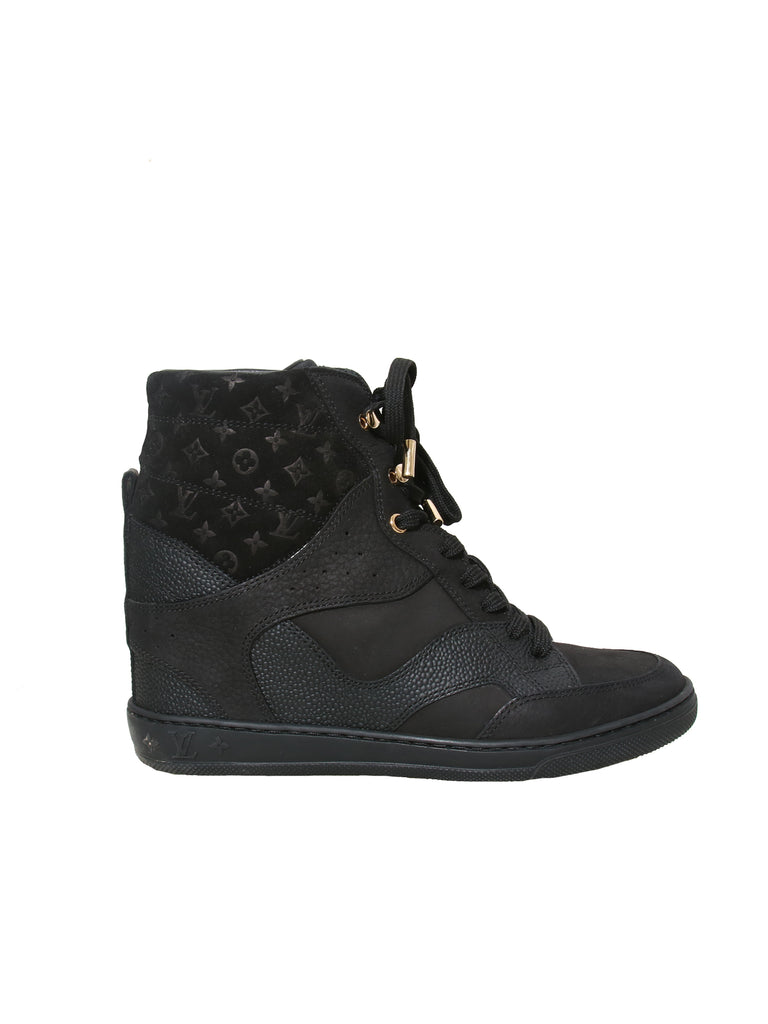 louis vuitton black wedge sneakers