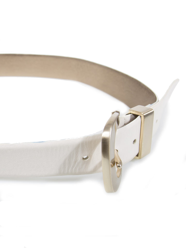 white mk belt