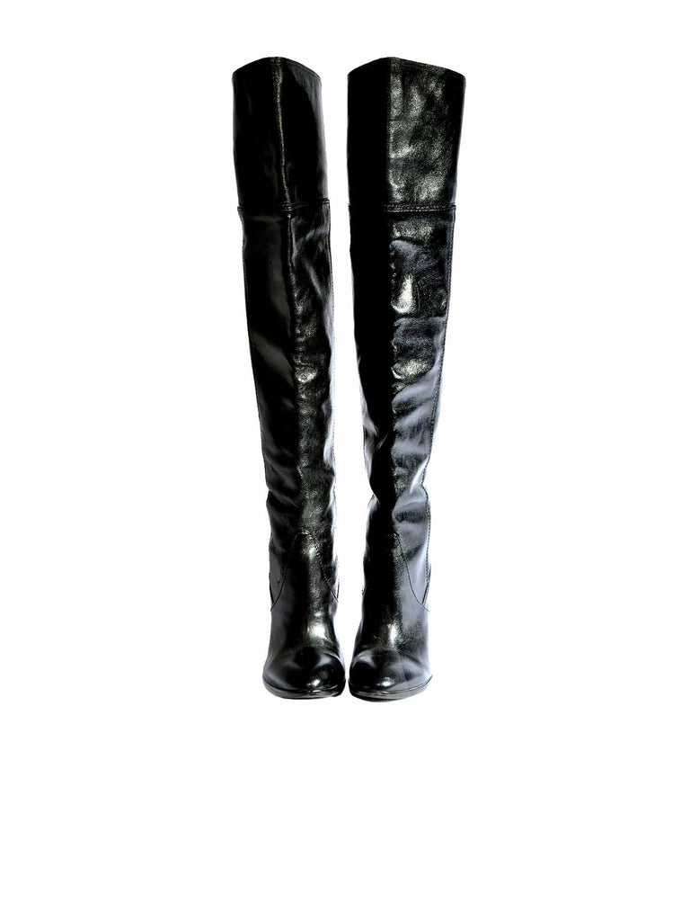 Shop BCBG MaxAzria Thigh-High Leather Boots | Sabrina's Closet