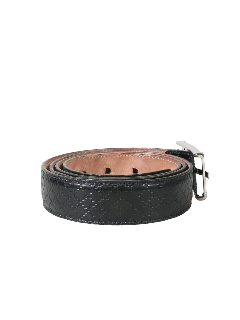 gucci logo embossed leather belt