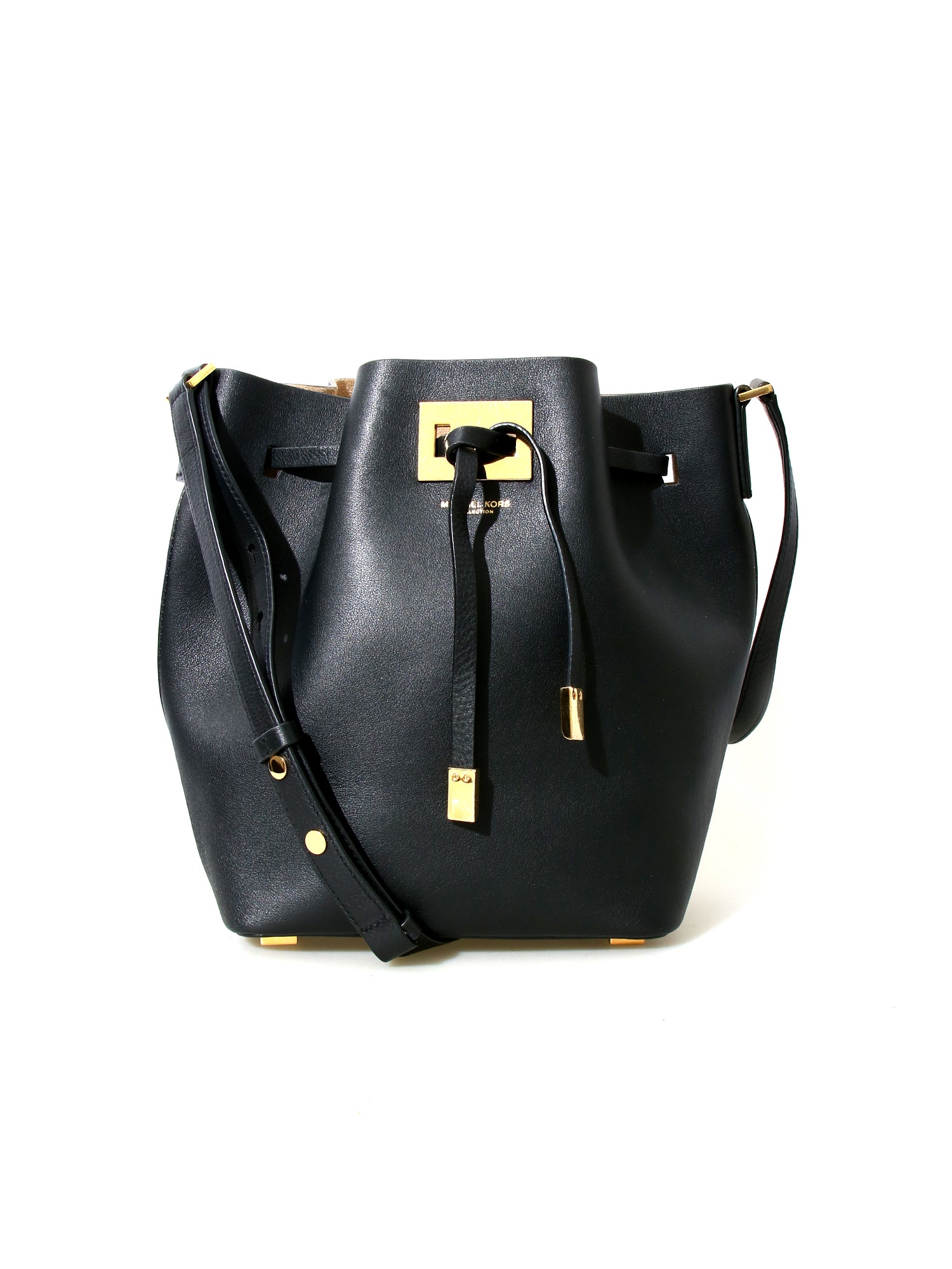 Michael Kors Collection Miranda Leather Crossbody Bucket Bag