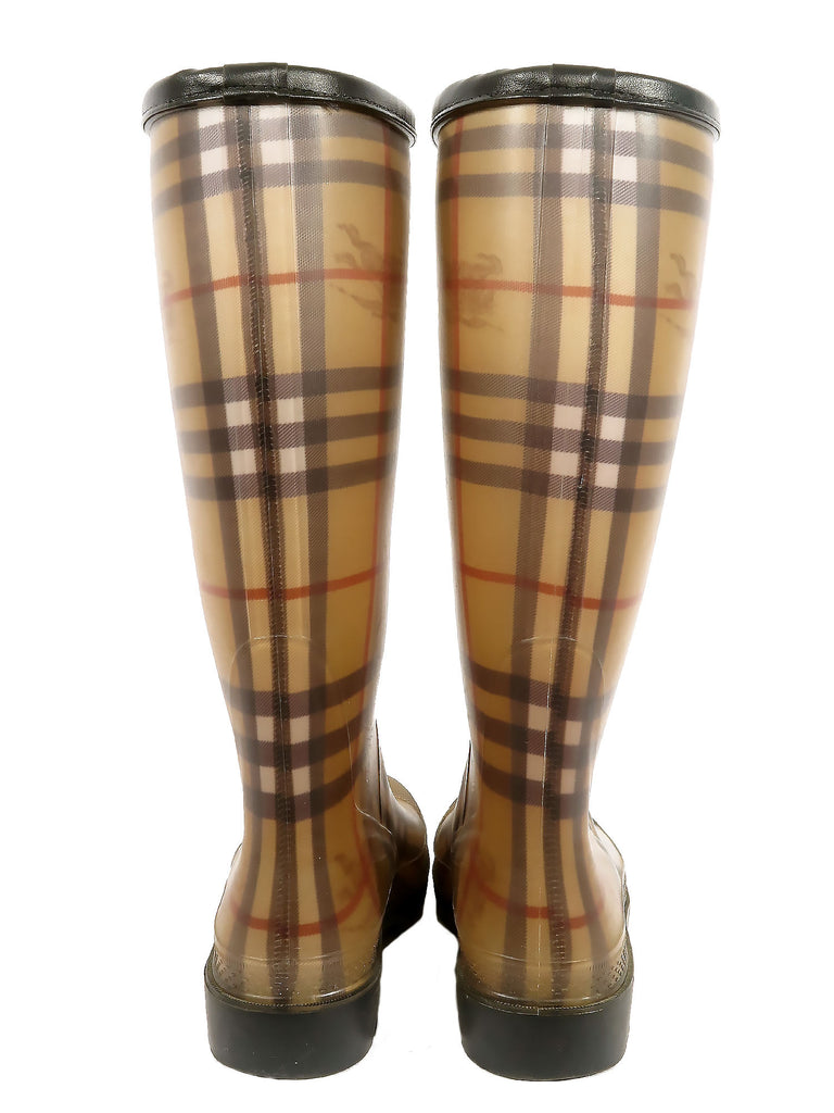 Pre-owned Burberry Haymarket Check Rainboots | Sabrina's Closet