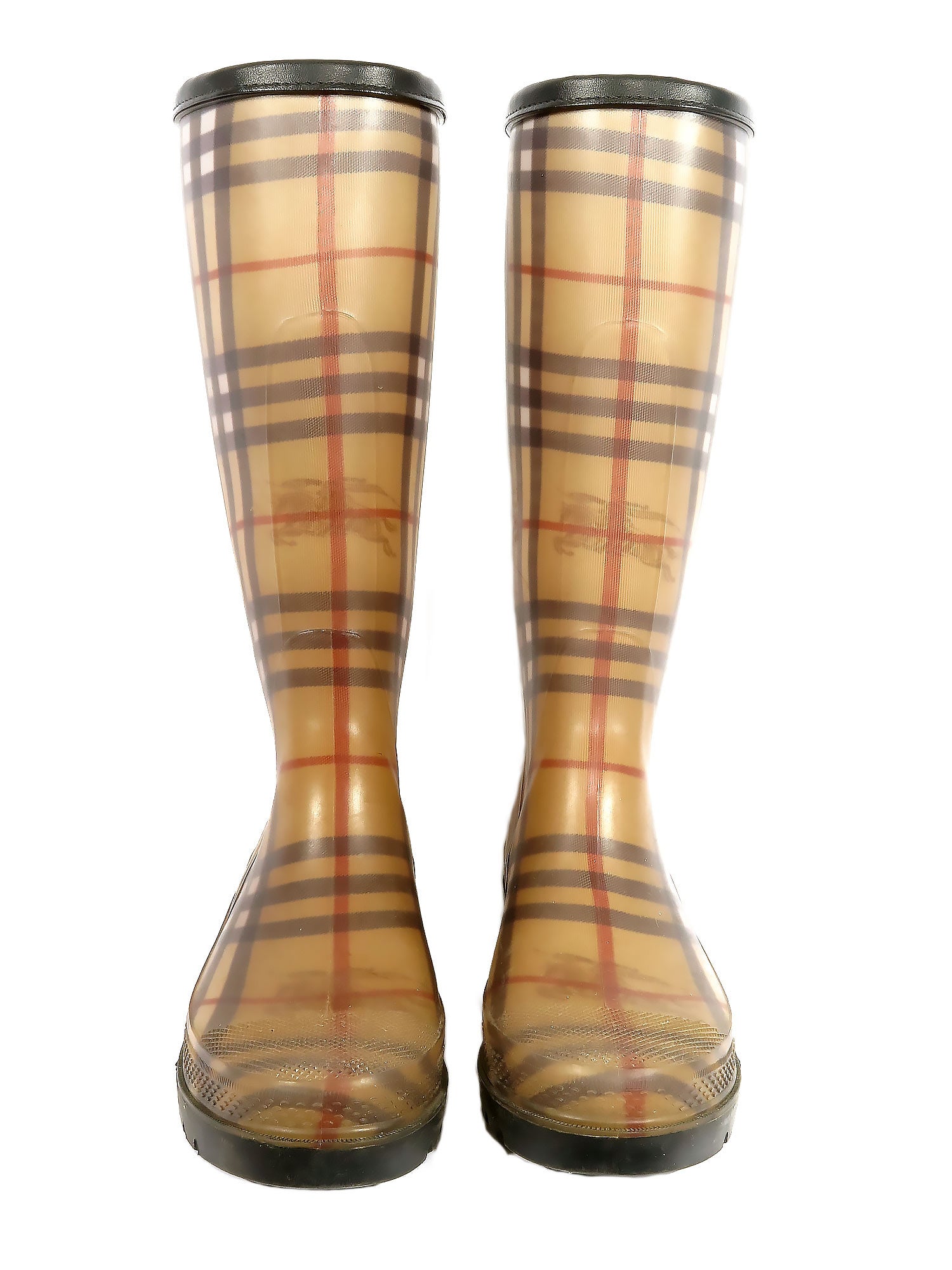 Pre-owned Burberry Haymarket Check Rainboots | Sabrina's Closet