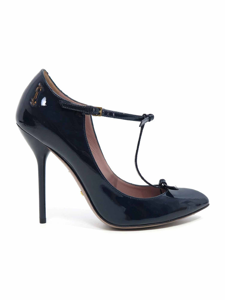 t strap patent leather heels