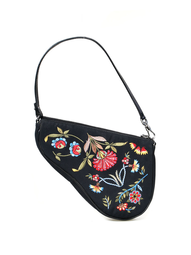 dior embroidered saddle bag