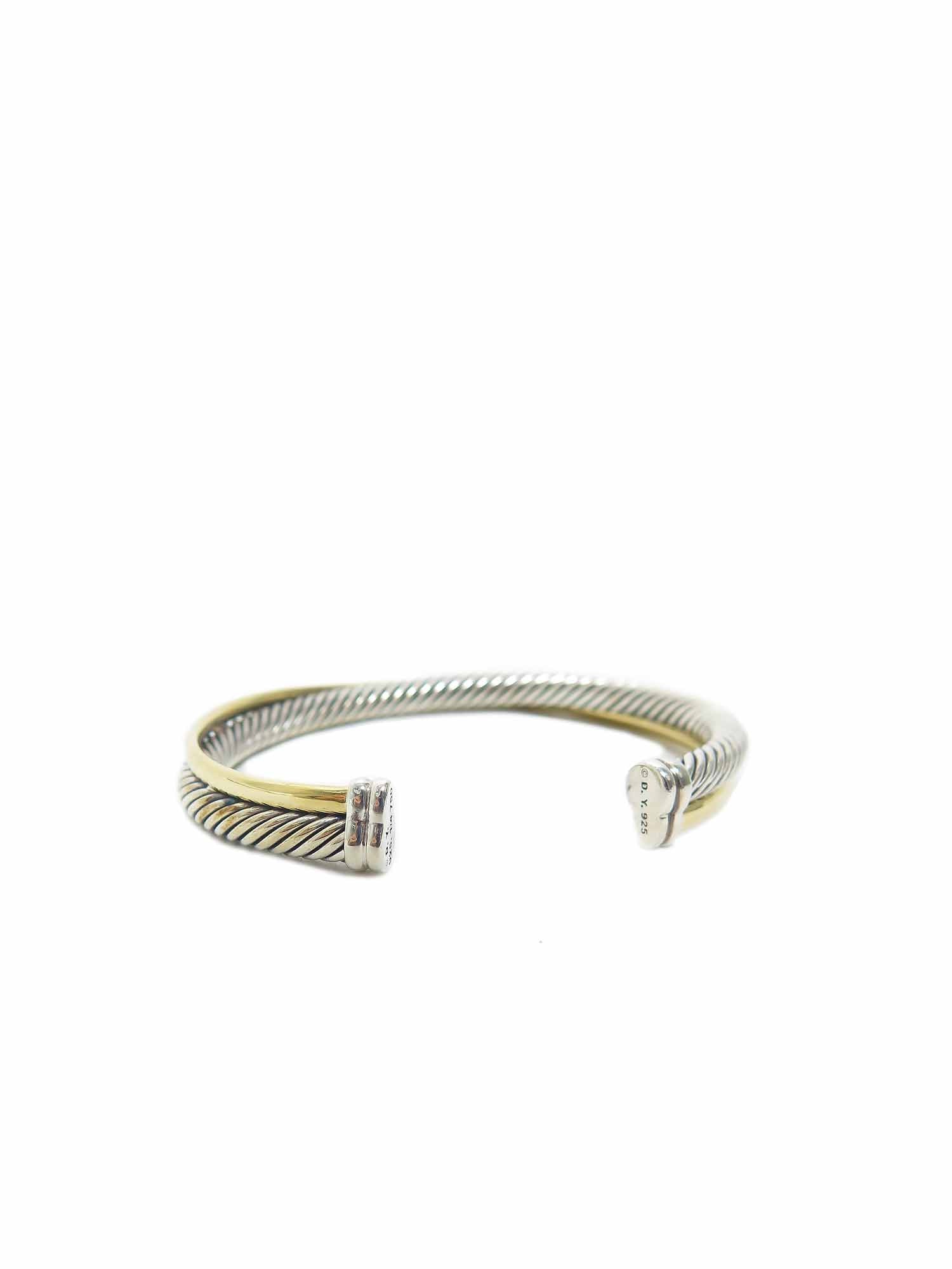 Pre Owned David Yurman Crossover Cuff Bracelet With Gold Sabrina S Closet   Dycrossoverback 