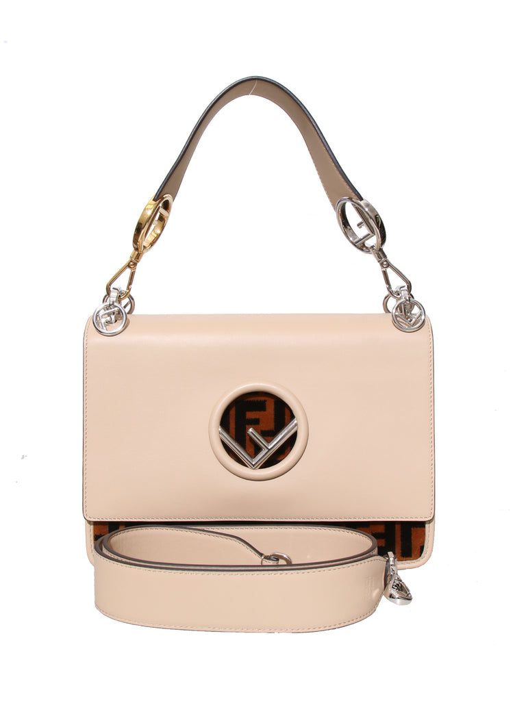 fendi kan i leather shoulder bag