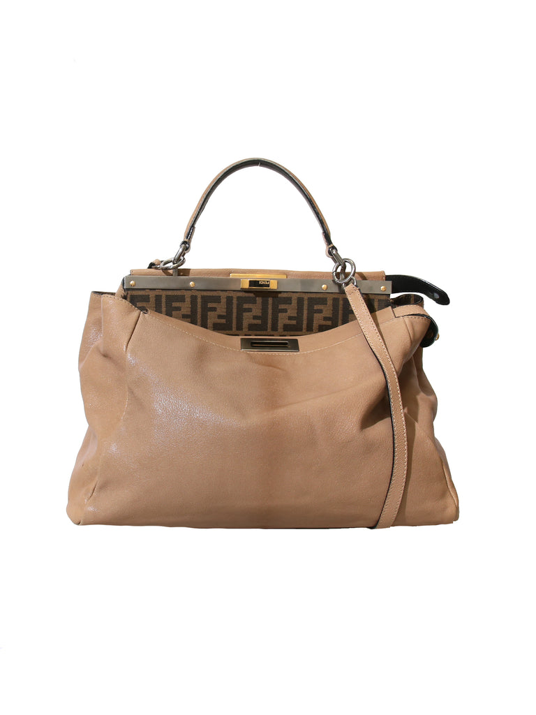 Pre-owned Fendi Large Peekaboo Bag with 