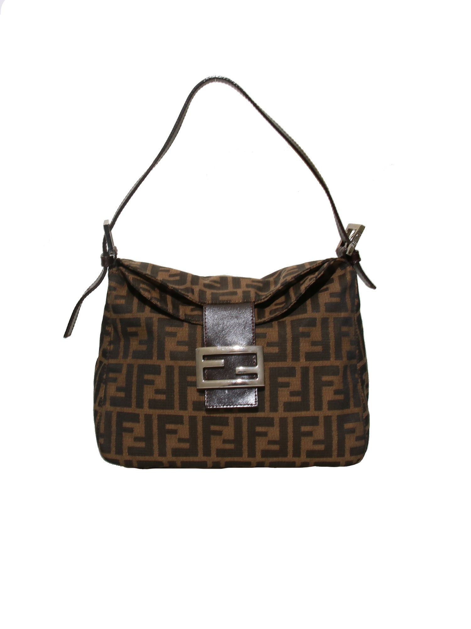 Vintage Fendi Zucca Shoulder Bag - Brown in 2023