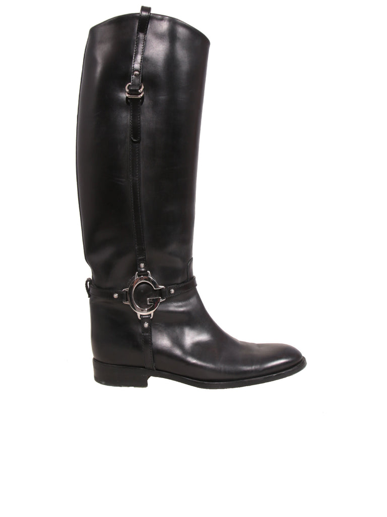 Pre-owned Gucci Leather Riding Boots 