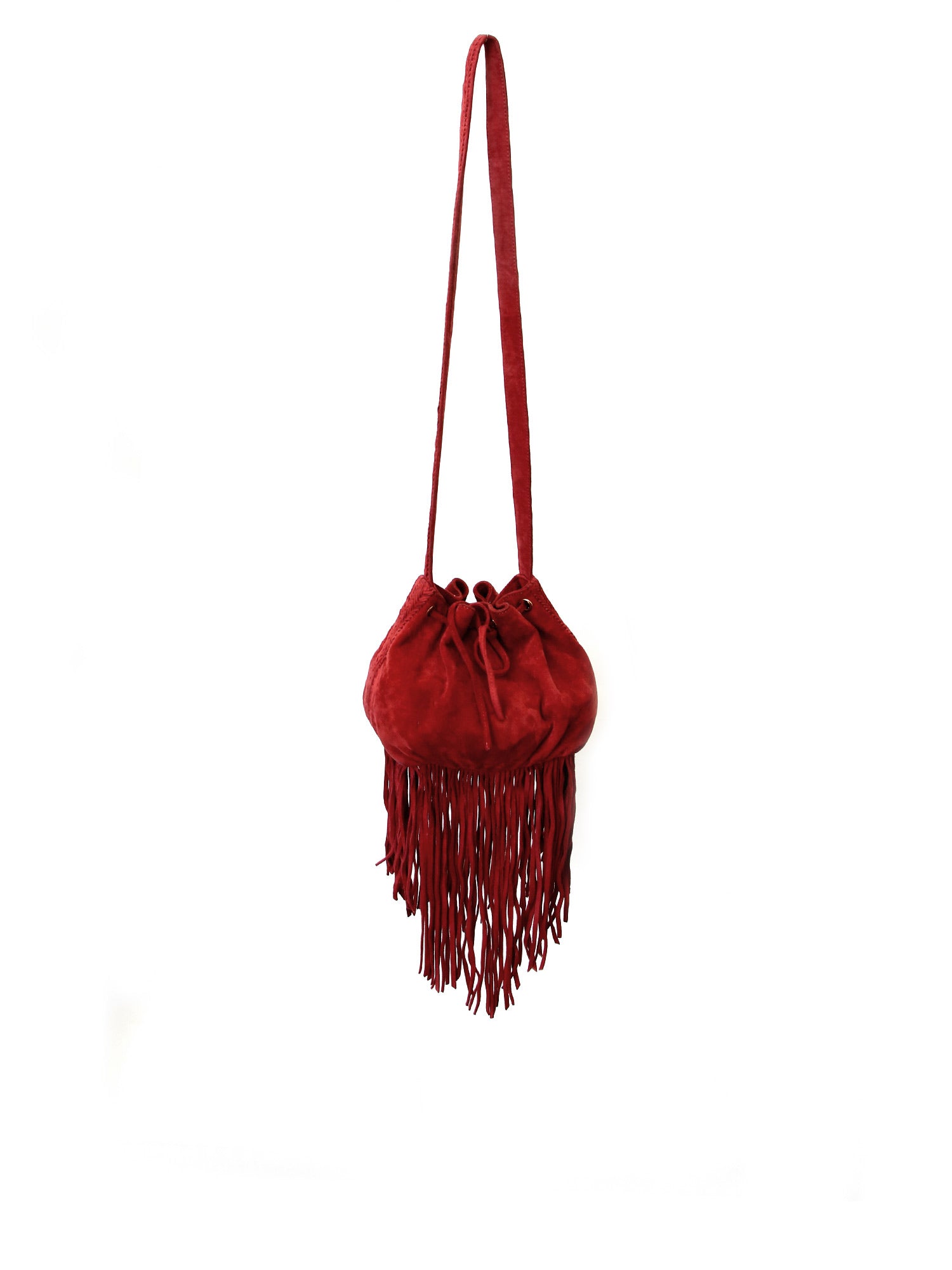 223FLATBAGSUEDE Suede Fringed Tote Bag - Large Bags - Maje.com