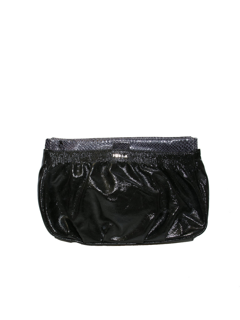 patent leather clutch bag