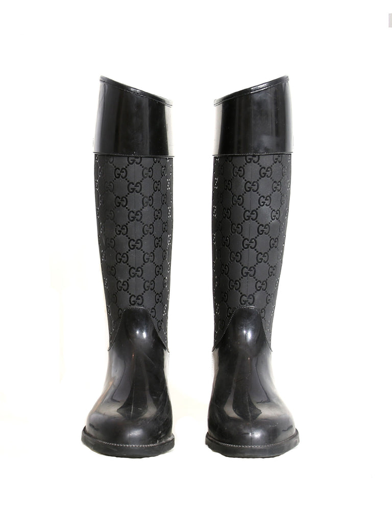 monogram rubber boots