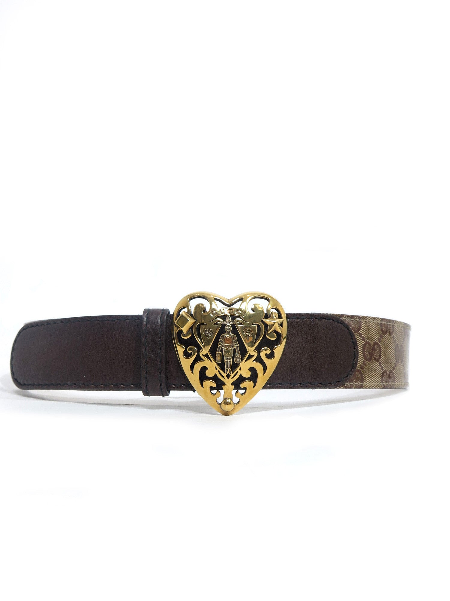 Pre-owned Gucci Monogram Hysteria Heart Belt – Sabrina's Closet