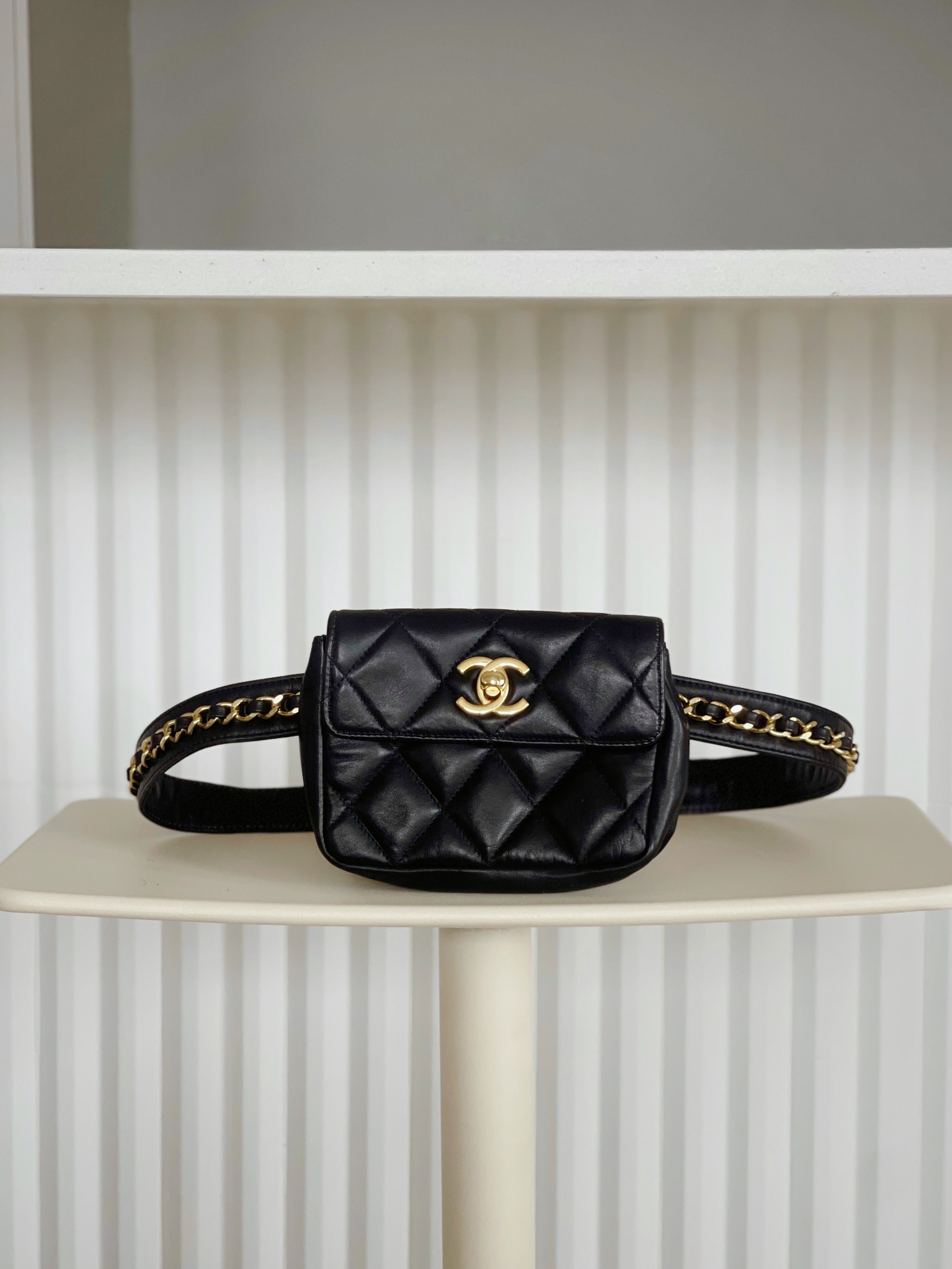 Chanel Brown Quilted Caviar Leather Vintage Belt Bag Chanel  TLC