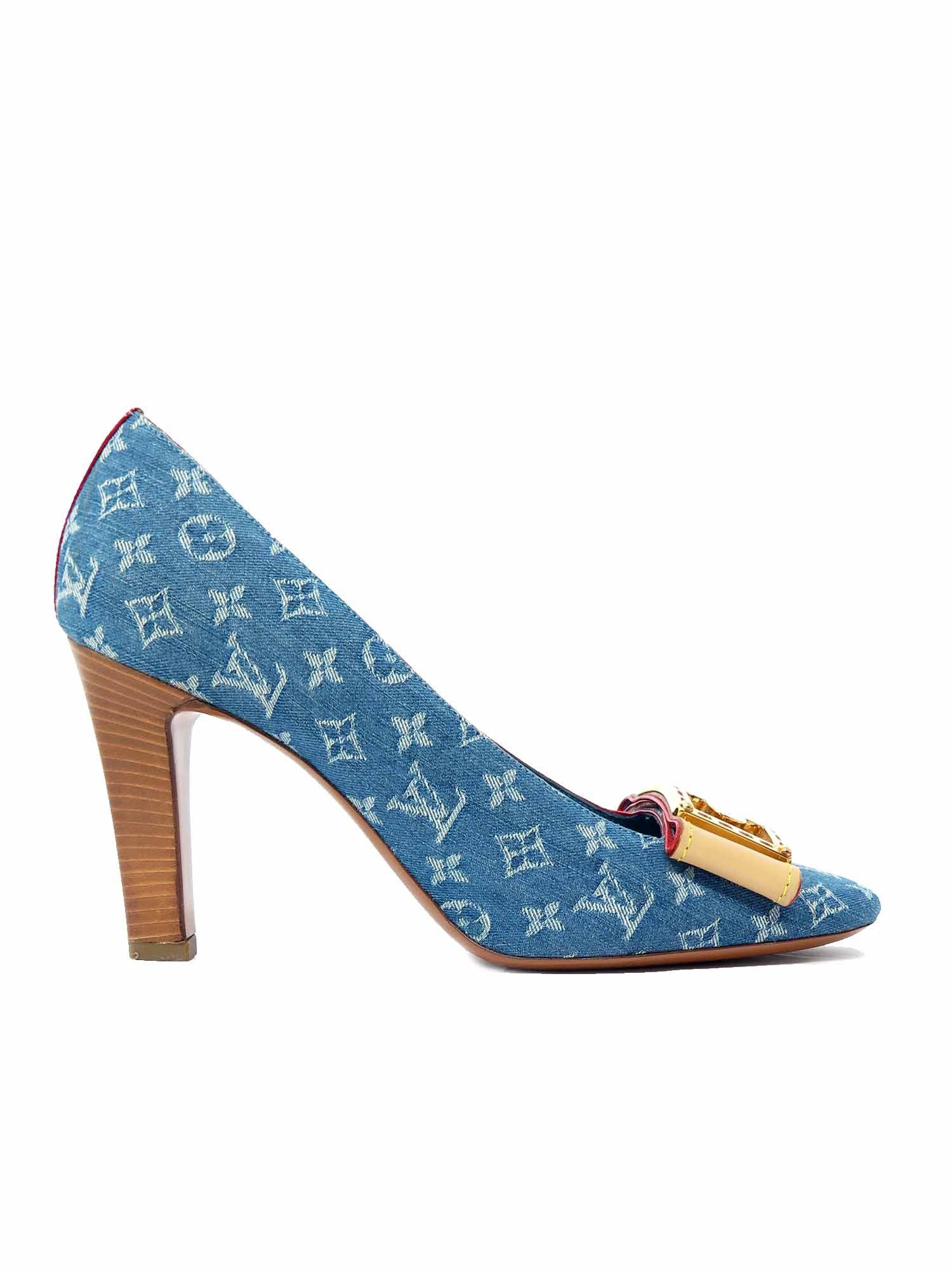 Pre-owned Louis Vuitton Monogram Denim Pumps – Sabrina's Closet