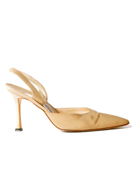 Manolo Blahnik Carolyne Crepe Mid-Heel Halter