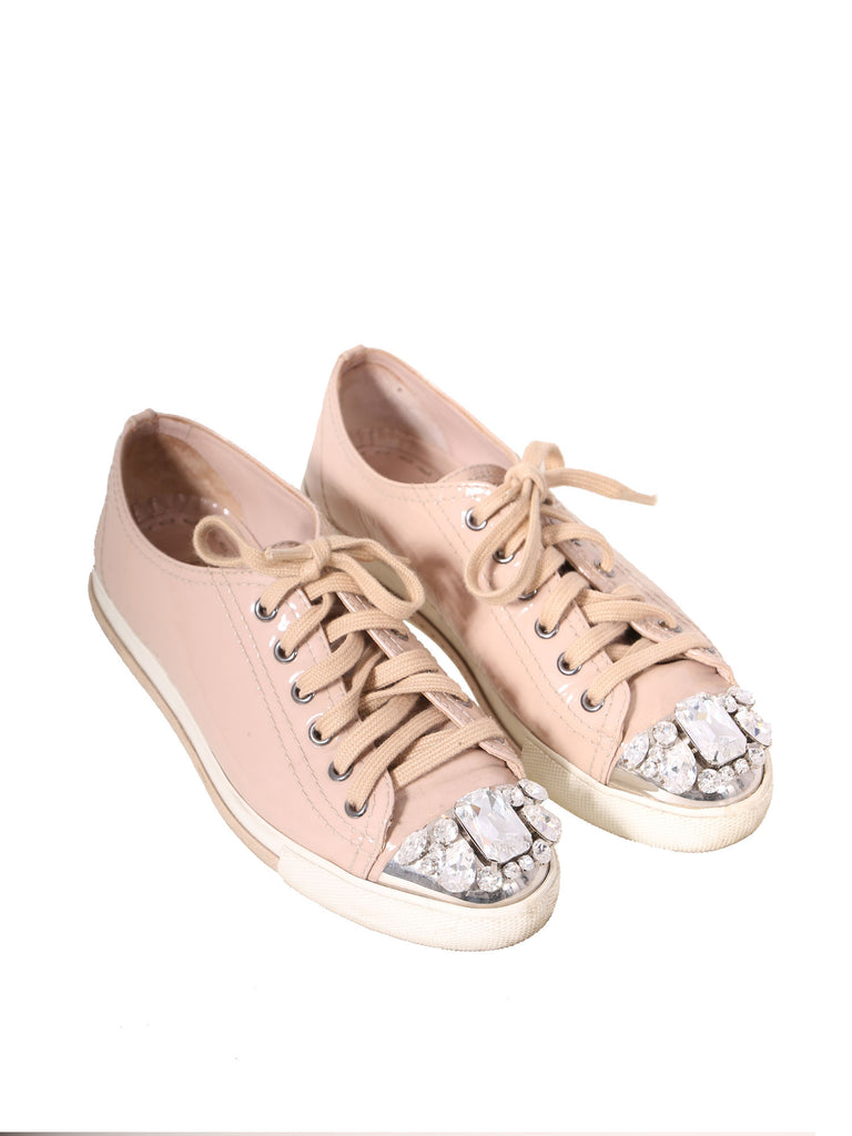 miu miu sneakers with crystals