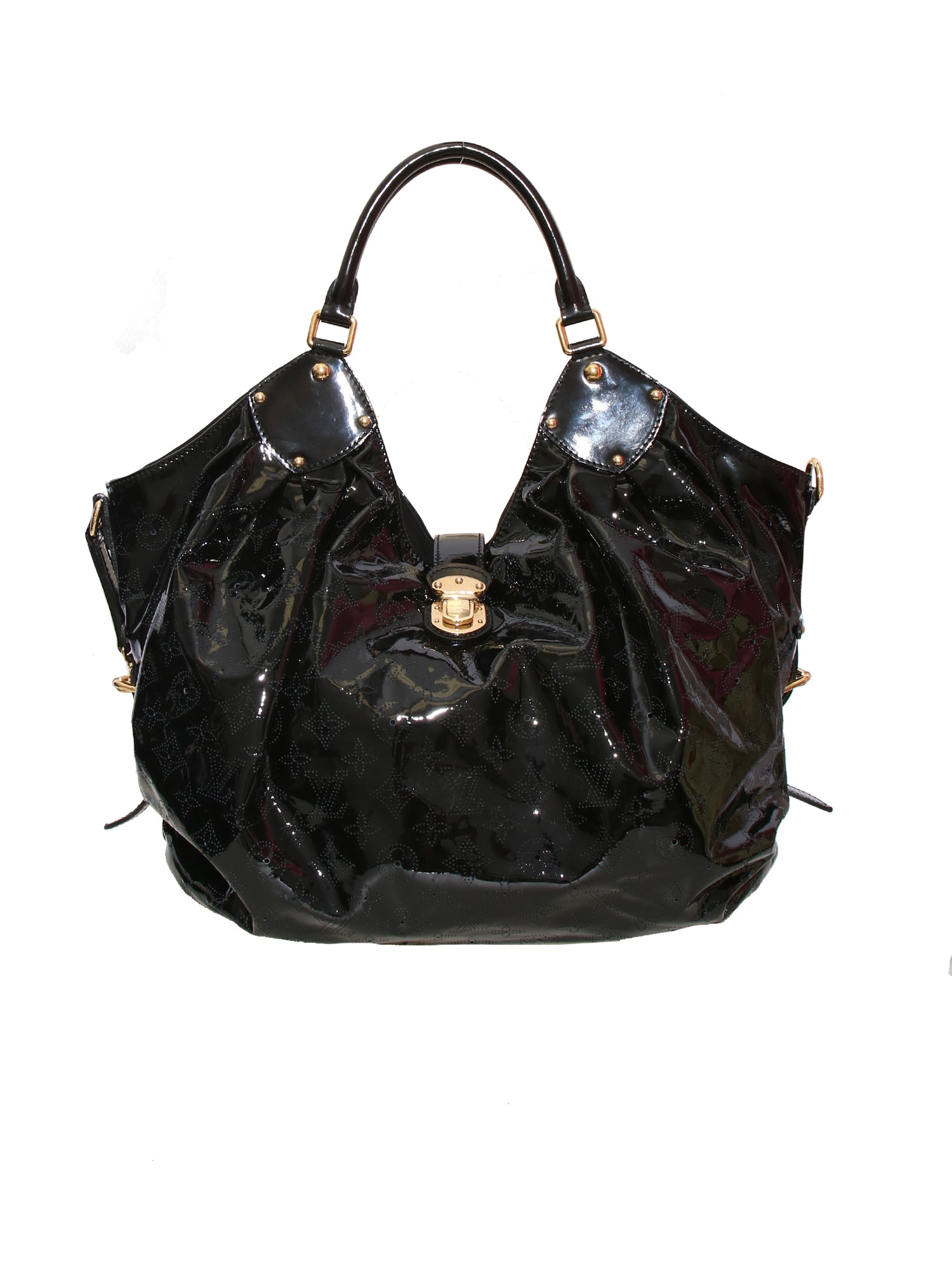 LOUIS VUITTON Mahina XL Patent Leather Shoulder Bag Black