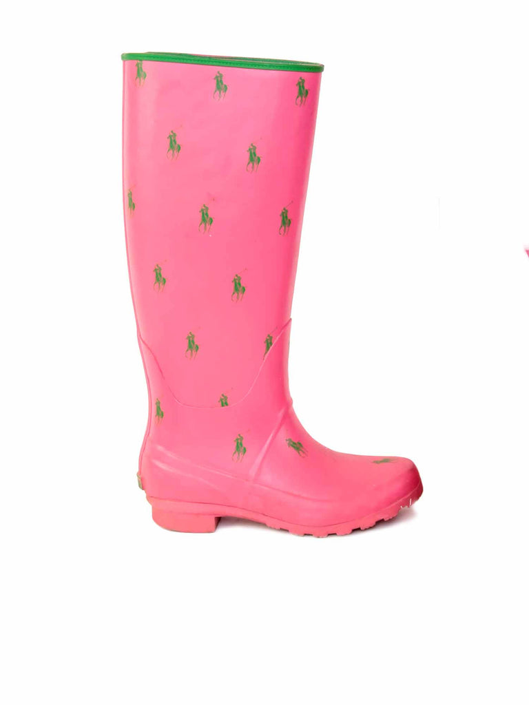 ralph lauren pink rain boots