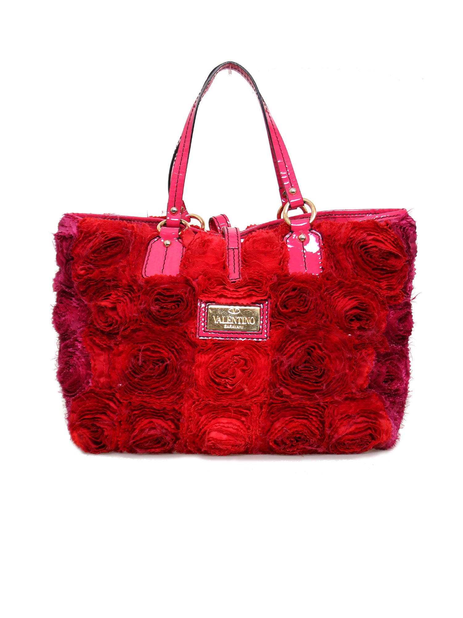 Valentino Rosier Roses Silk Tote Bag