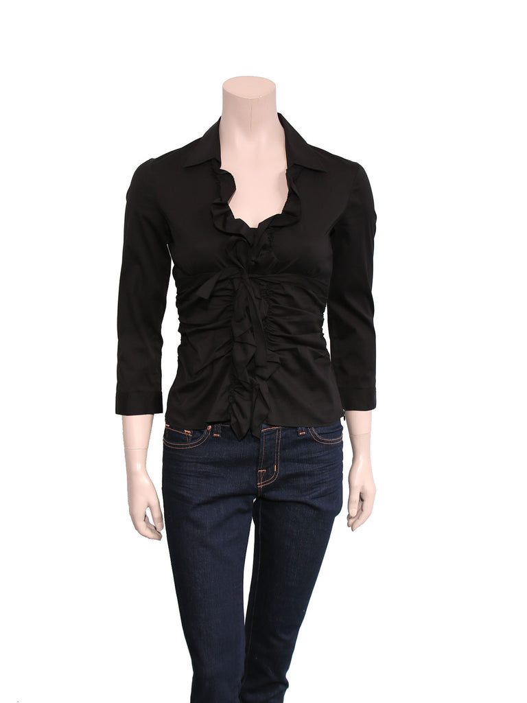 button up shirt with ruffles