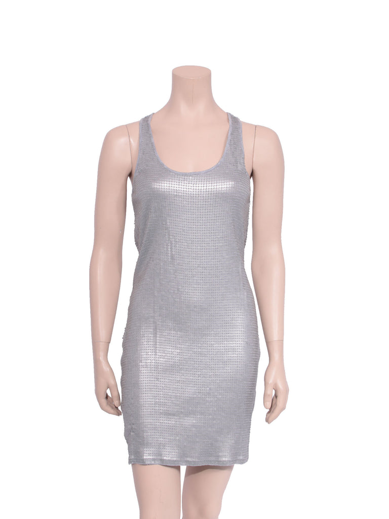 michael kors silver sequin dress