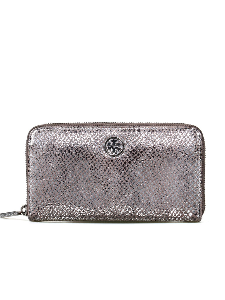 Pre-owned Tory Burch Metallic Leather Zip Around Wallet – Sabrina's Closet