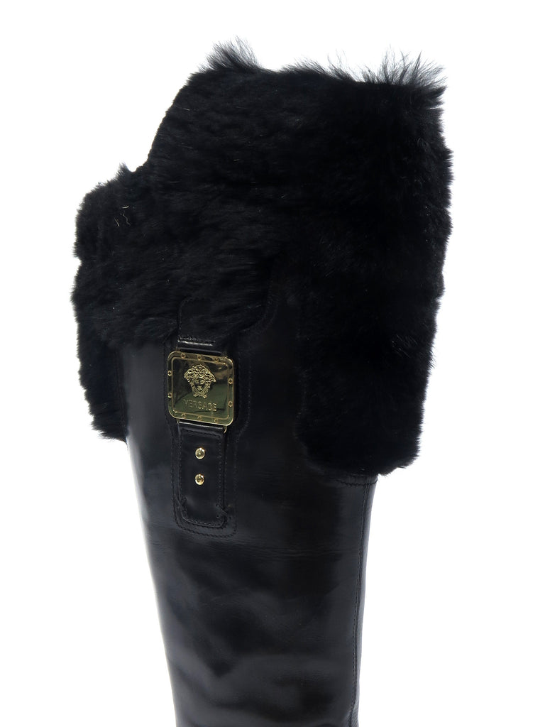 versace fur boots