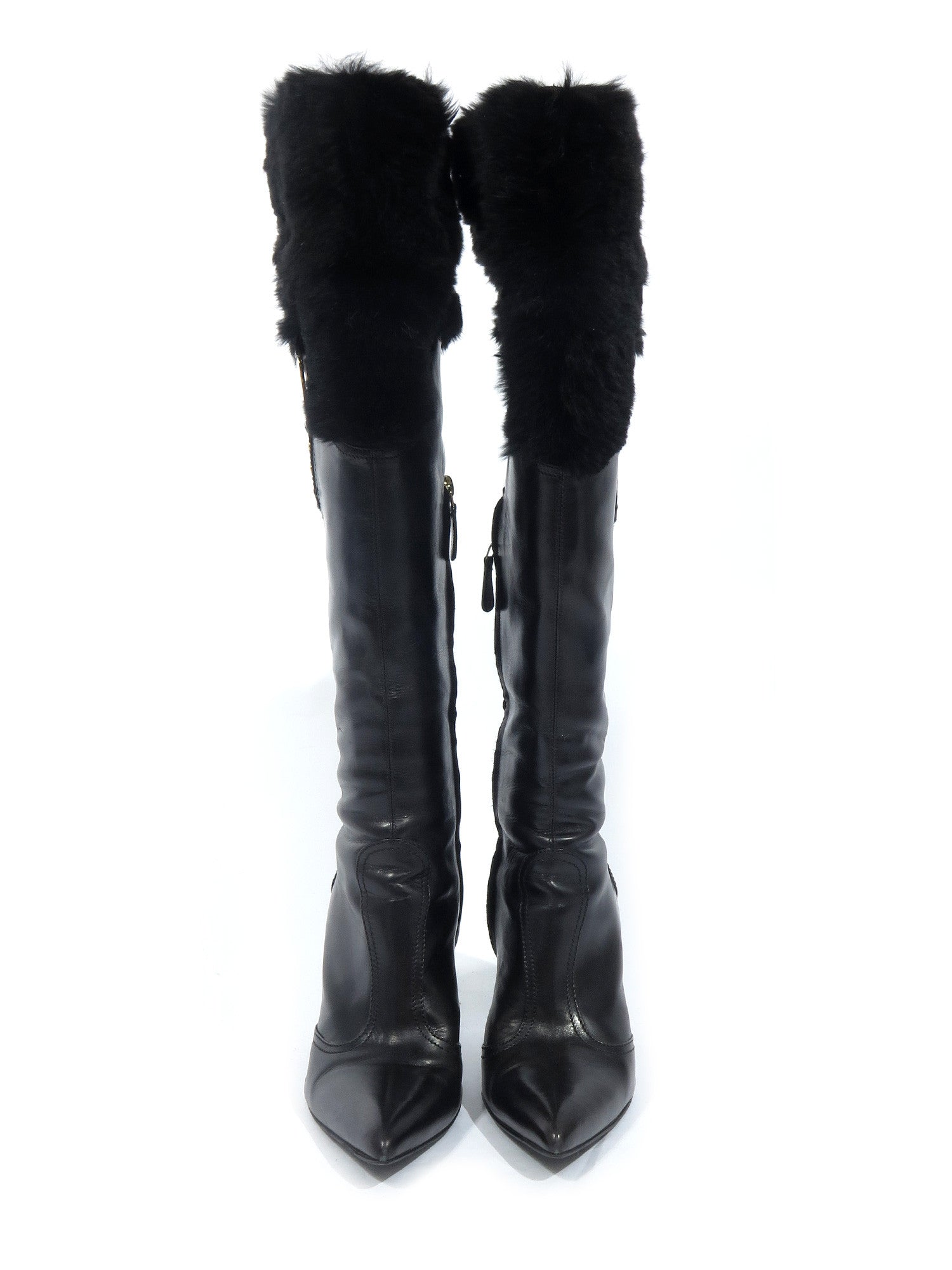 Pre-owned Versace Leather Boots – Sabrina's Closet