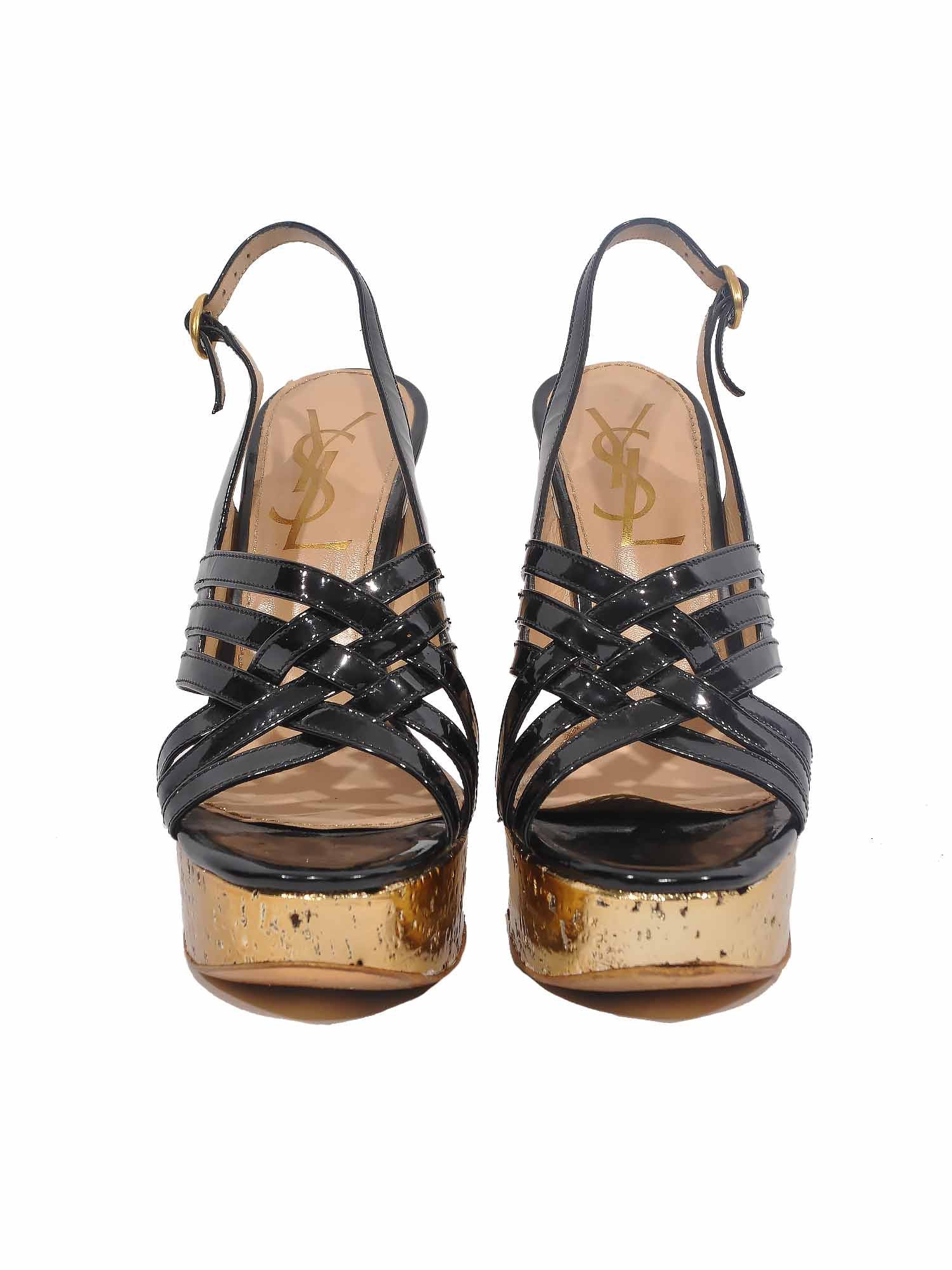 Pre-owned Yves Saint Laurent Idole Platform Wedge Sandals | Sabrina's ...