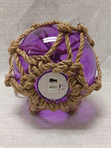 DRH Green Japanese Fishing Glass Buoy with Metal Coil Wrap - Glass Float  Ball - Bright Nautical Decor 