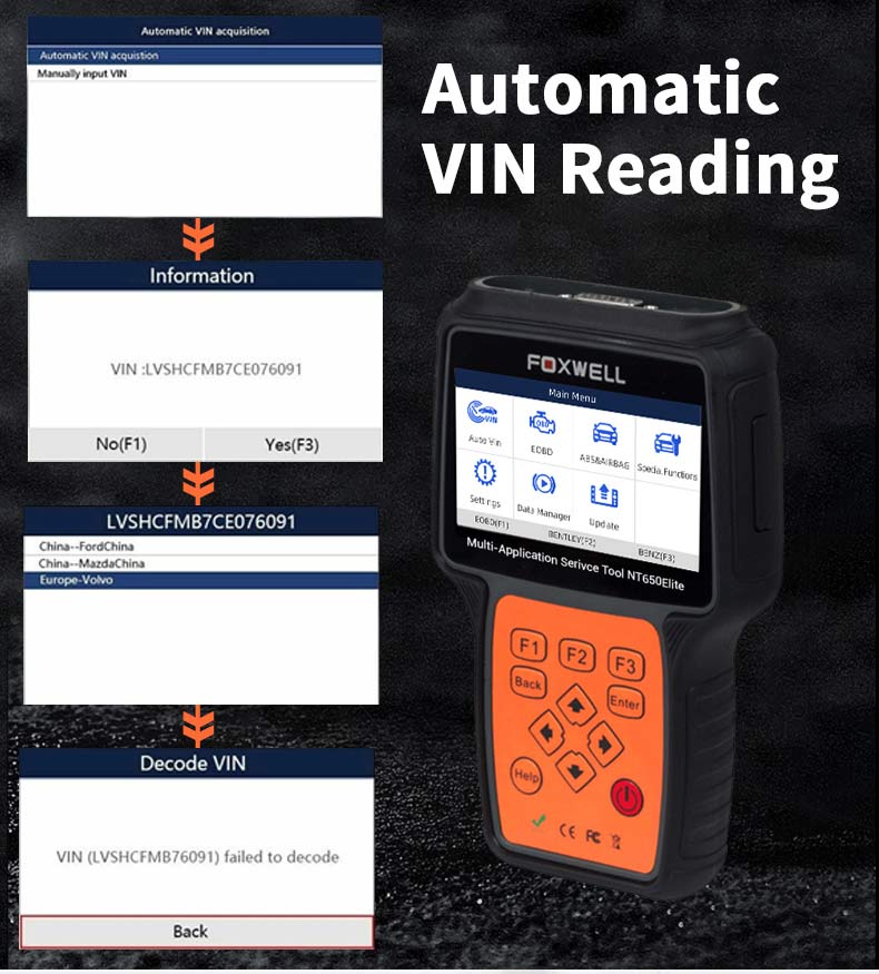 NT650 Elite Automatic Vin Reading