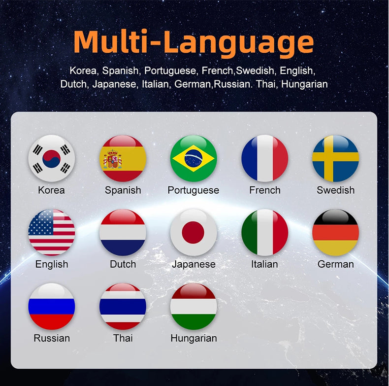 FOXWELL NT726 SUPPORTS 13 LANGUAGES