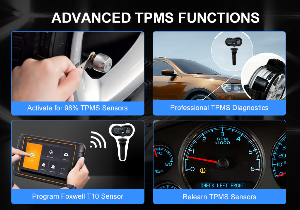 Foxwell NT809TS Supports Advanced TPMS Functions