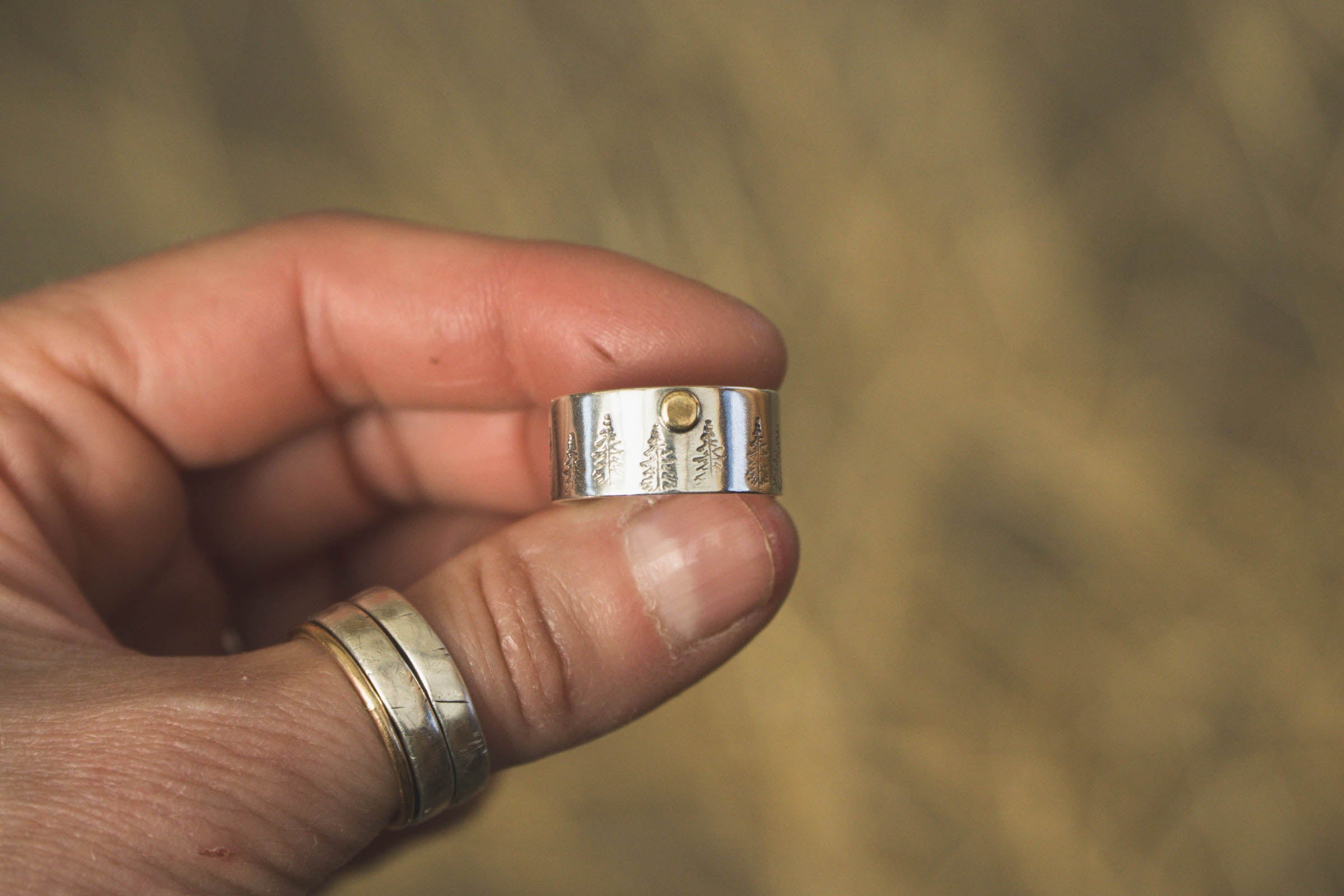 Full Moon Forest Ring in Sterling Silver and Brass | Pre Order