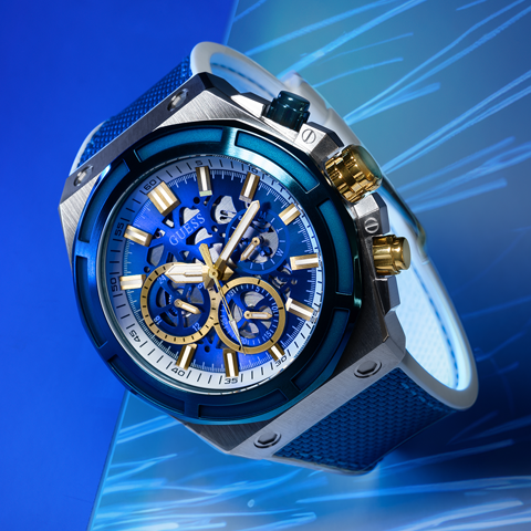 mens sport watch with blue dial