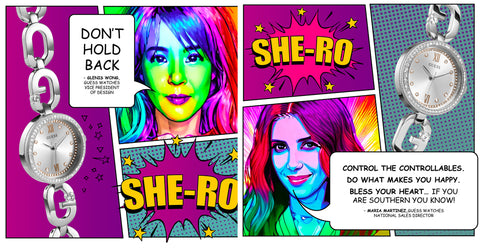 international womens day cartoon graphic with two women as avatars and their quotes in speech bubbles