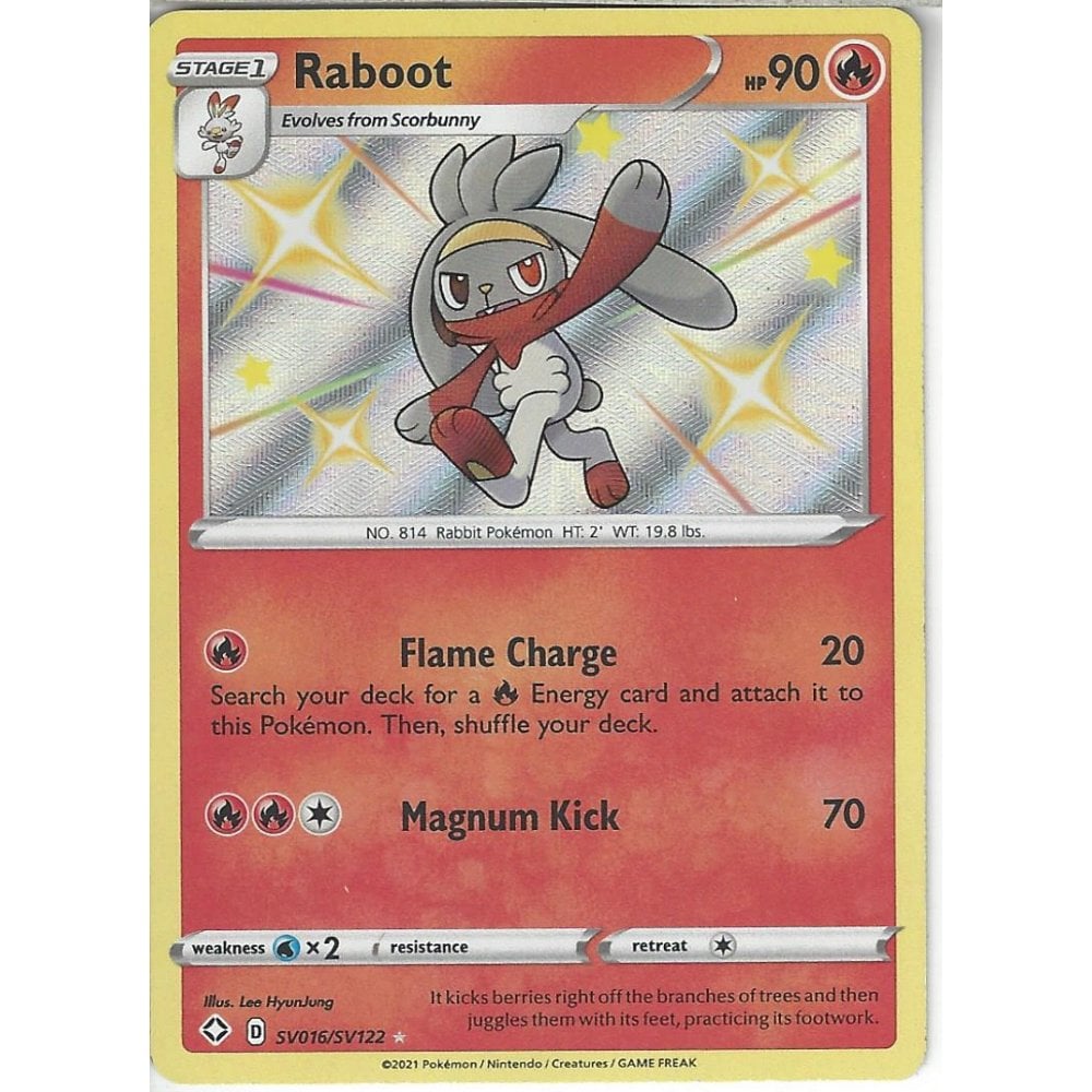 SV016/SV122 Raboot Rare Holo Card Shining Fates Shiny Vault | eBay