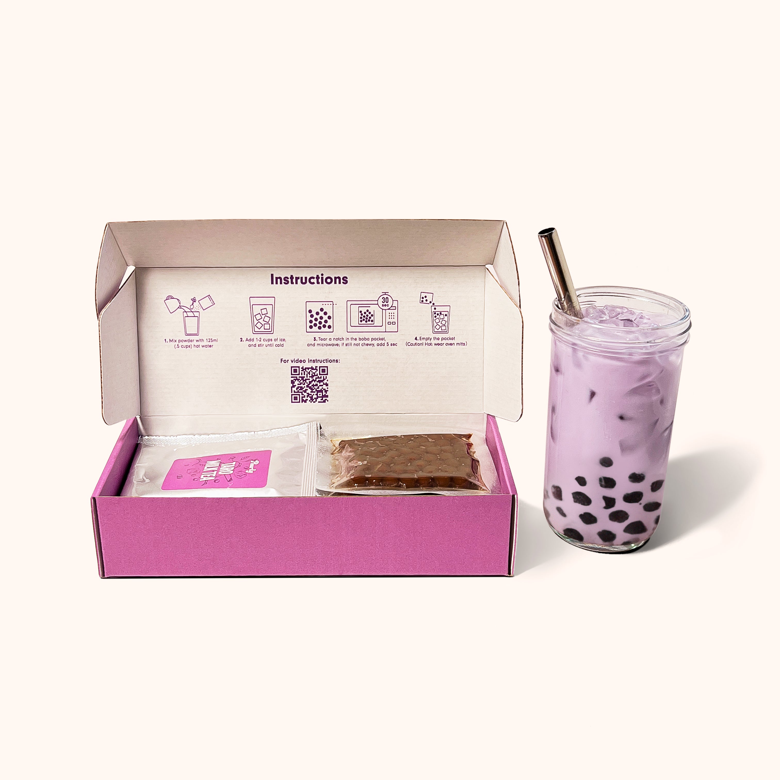 Fresh Finest Instant Boba Tea Kit with Tapioca Pearls & Reusable Boba Cup  with Straw - Bubble Tea Kit Includes 6 Classic Milk Tea Packets & 6 Bubble  Tea Pearls Packets 