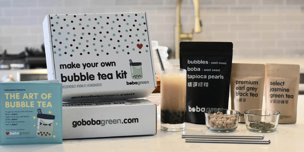 The Ultimate DIY Boba / Bubble Tea Kit, 60+ Drinks, 6 Flavors, Boba Pearls, Cups, Straws and Shaker (fruity)