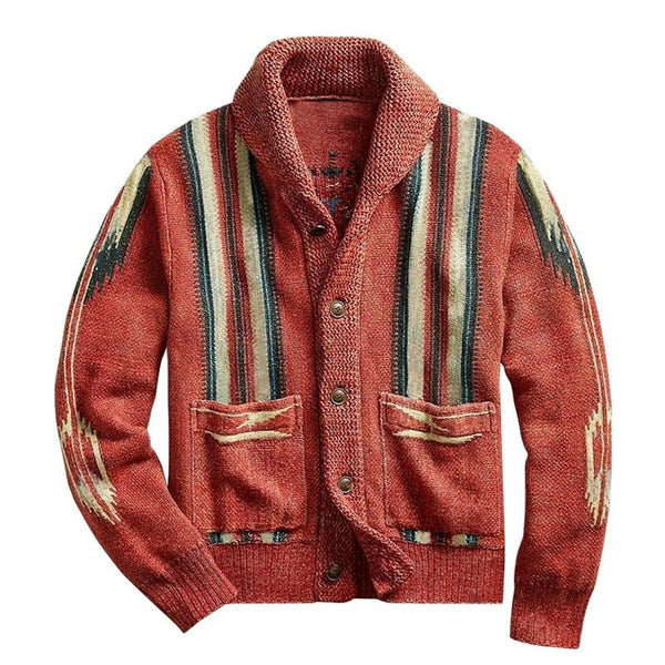 MEN'S VINTAGE LAPEL KNIT CARDIGAN JACKET 05701756X – Manlytshirt